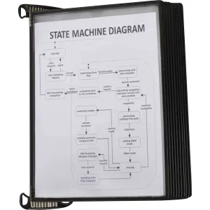 Tarifold Pro Wall Unit - 10 Black Pockets