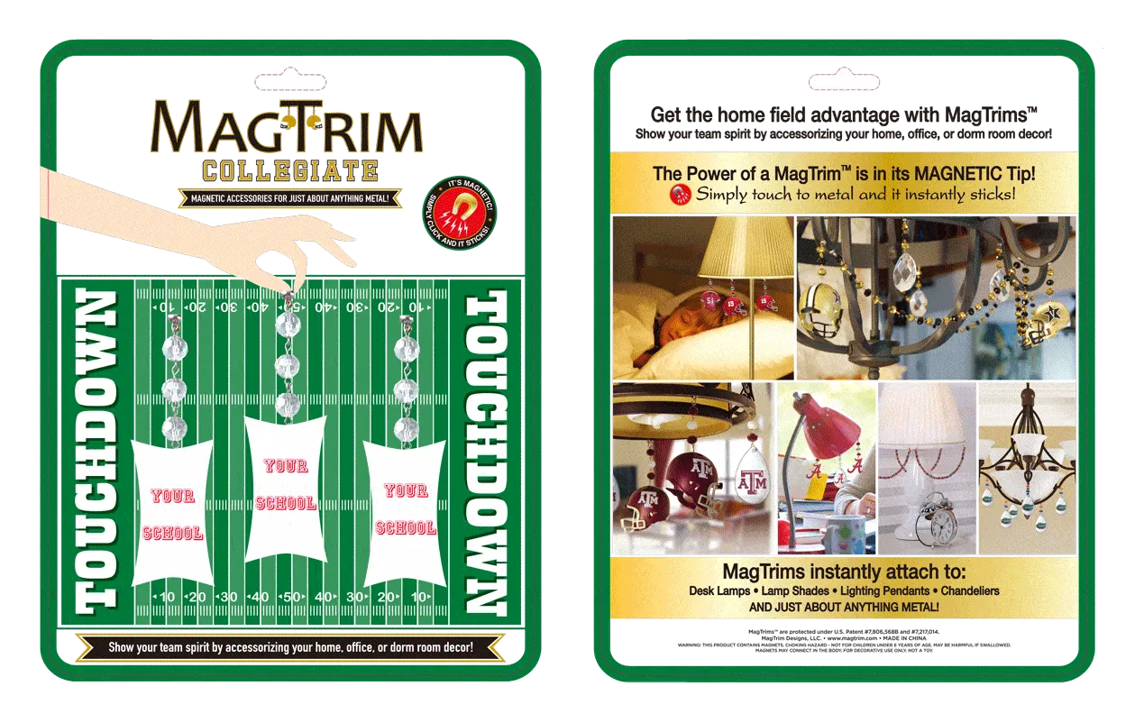 Texas Christian University - Logo Football  (Set of 3)  MAGNETIC ORNAMENT