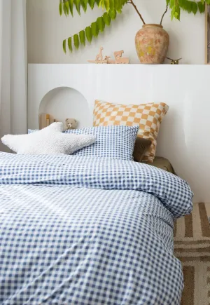The Midnight Gang Dusty Blue Gingham Waterproof Doona Cover