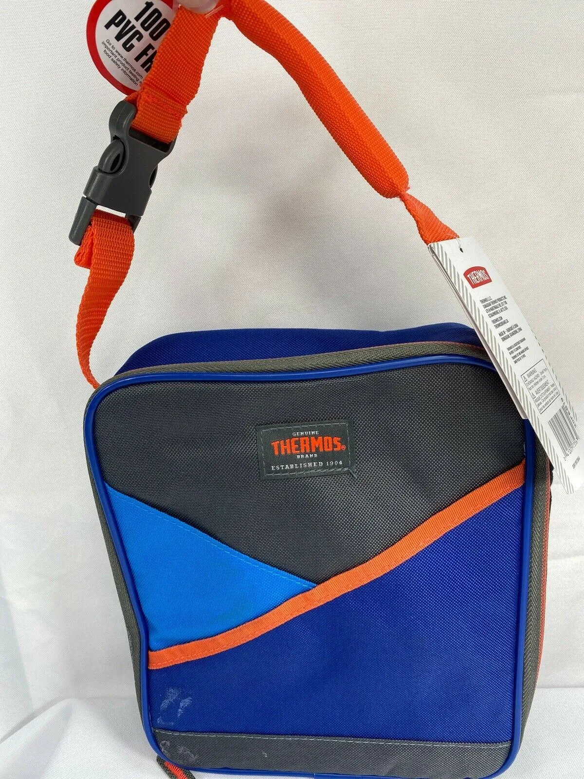 THERMOS BRAND INSULATED LUNCH KIT Box Bag Navy Orange Black Hot Cold Travel