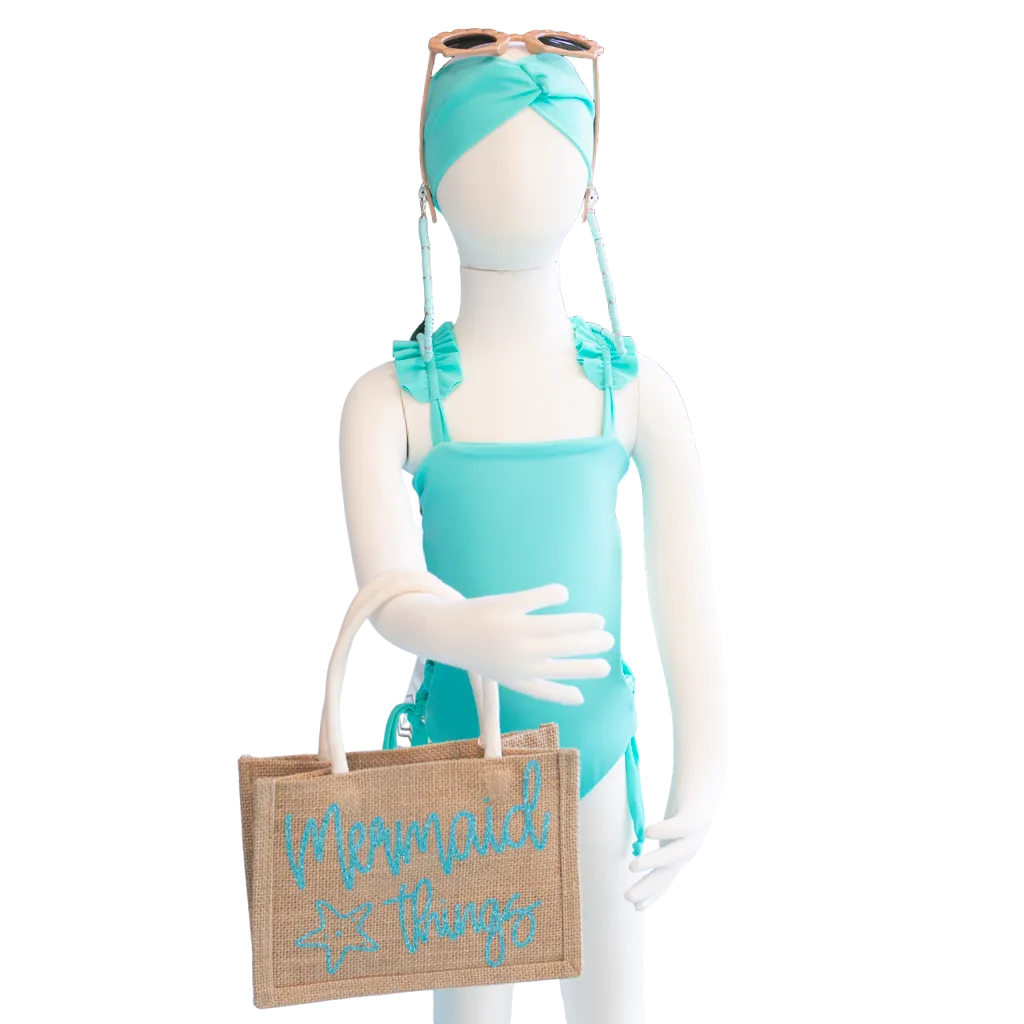 Toddler- Signature Teal Butterfly One Piece/Turban