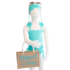 Toddler- Signature Teal Butterfly One Piece/Turban
