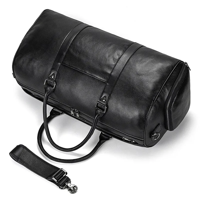 Travel Bag Cow Leather Carry On Luggage Bag