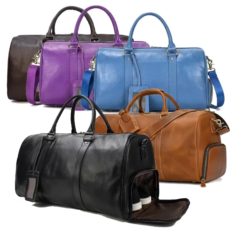 Travel Bag Cow Leather Carry On Luggage Bag