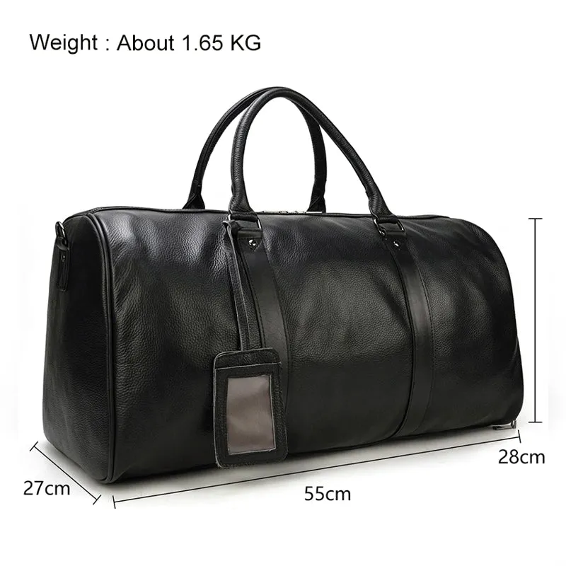 Travel Bag Cow Leather Carry On Luggage Bag