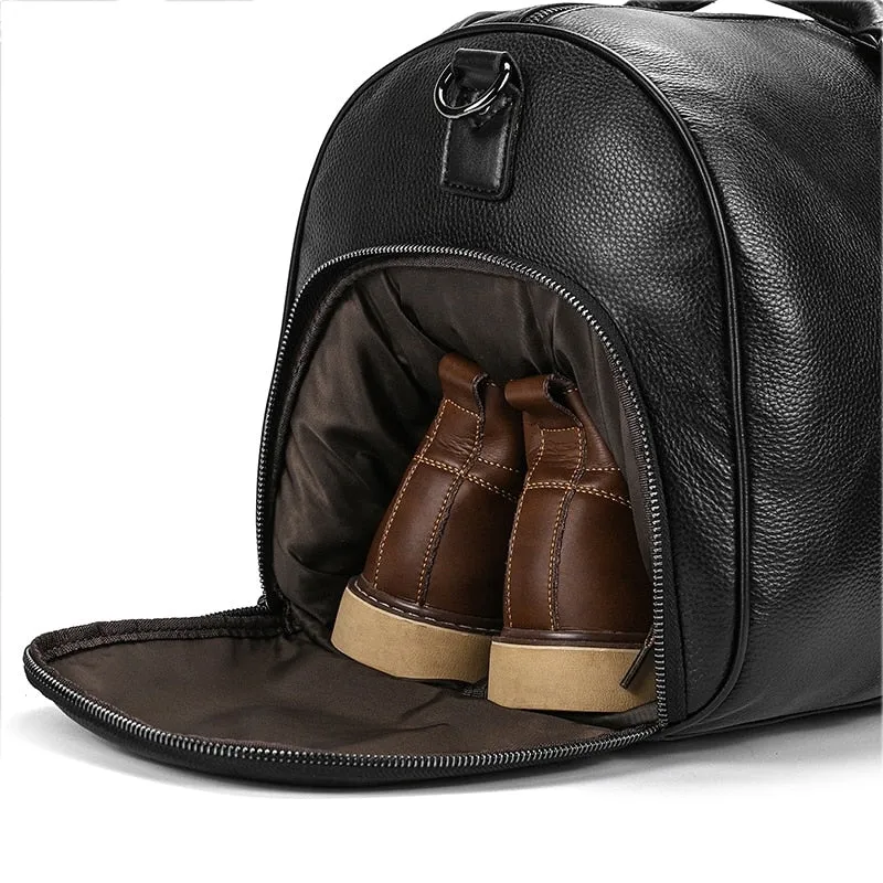 Travel Bag Cow Leather Carry On Luggage Bag