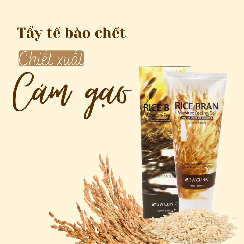 Tẩy Tế Bào Chết 3W Clinic Rice Bran Moisture Peeling Gel 180ml