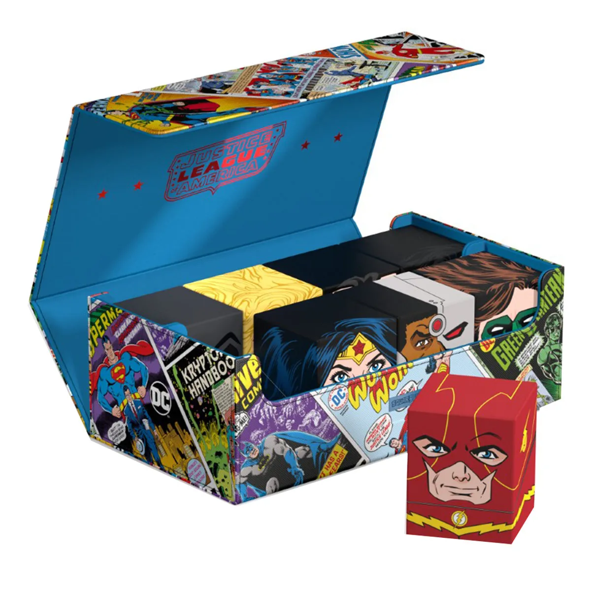 Ultimate Guard Squaroes Collectors Case DC Justice League Vintage Comics Deck Box