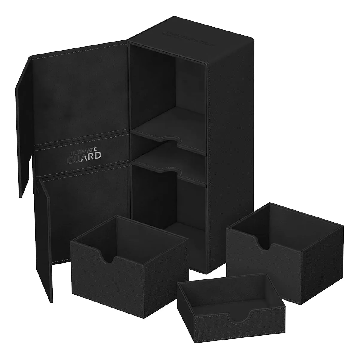 Ultimate Guard Twin Flip n Tray Deck Case 266  Xenoskin Black Deck Box