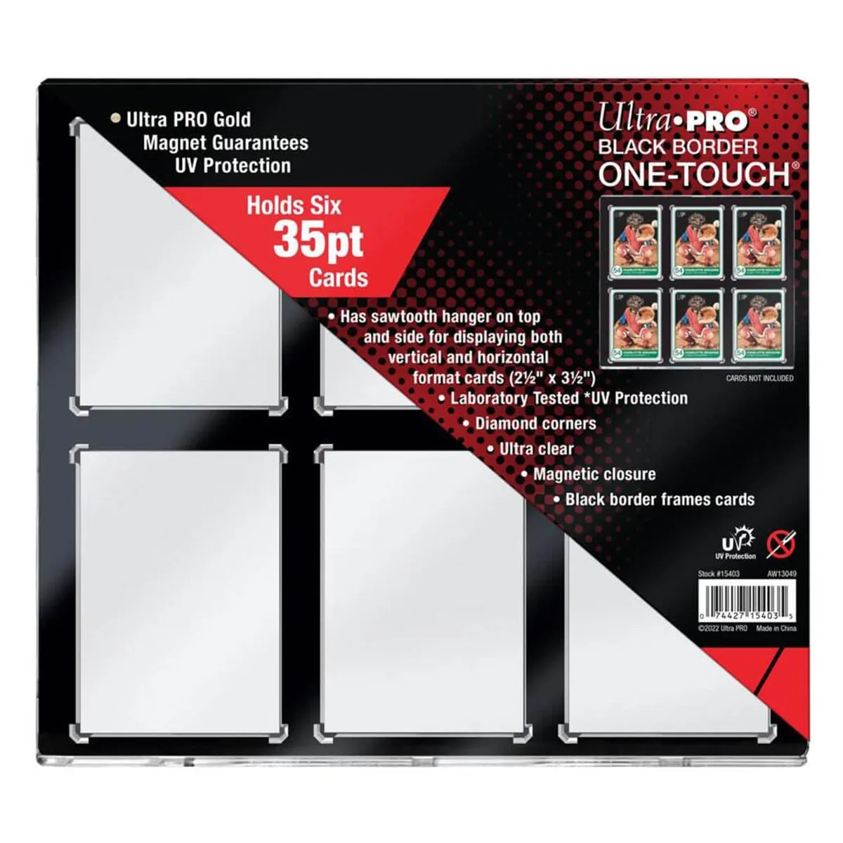 ULTRA PRO ONE TOUCH - Black Border 35pt 6 x Card Pack