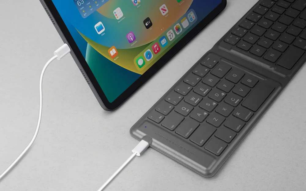 UNIQ FORIO FOLDABLE BLUETOOTH KEYBOARD - CHALK GREY (GREY) - GREY