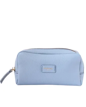 Unlined Cosmetic Case - Light Blue Leather