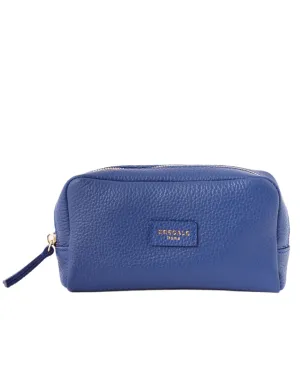 Unlined Cosmetic Case- Royal Blue Leather