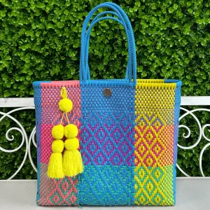 Upcycled Handwoven LG Tote - Celeste