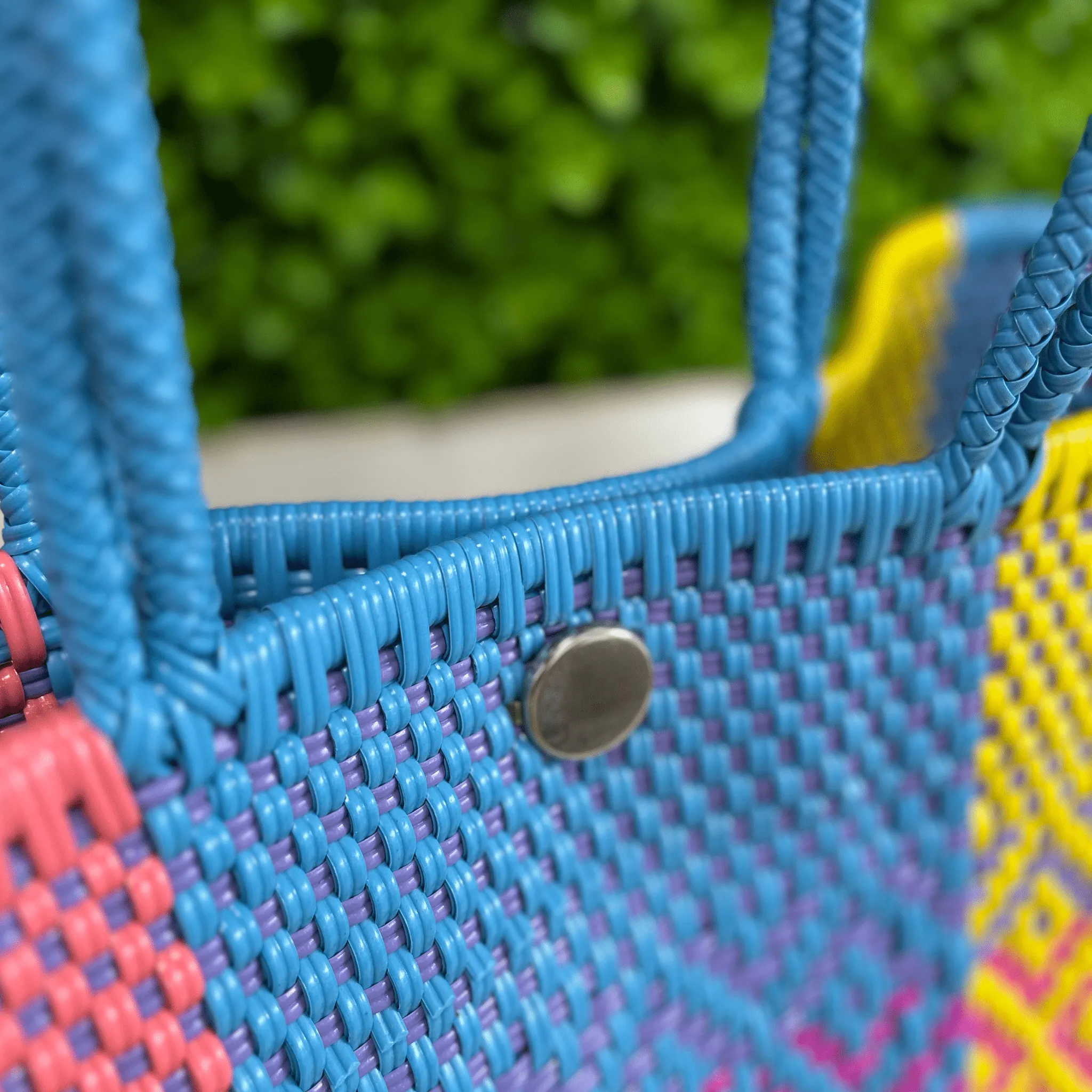 Upcycled Handwoven LG Tote - Celeste