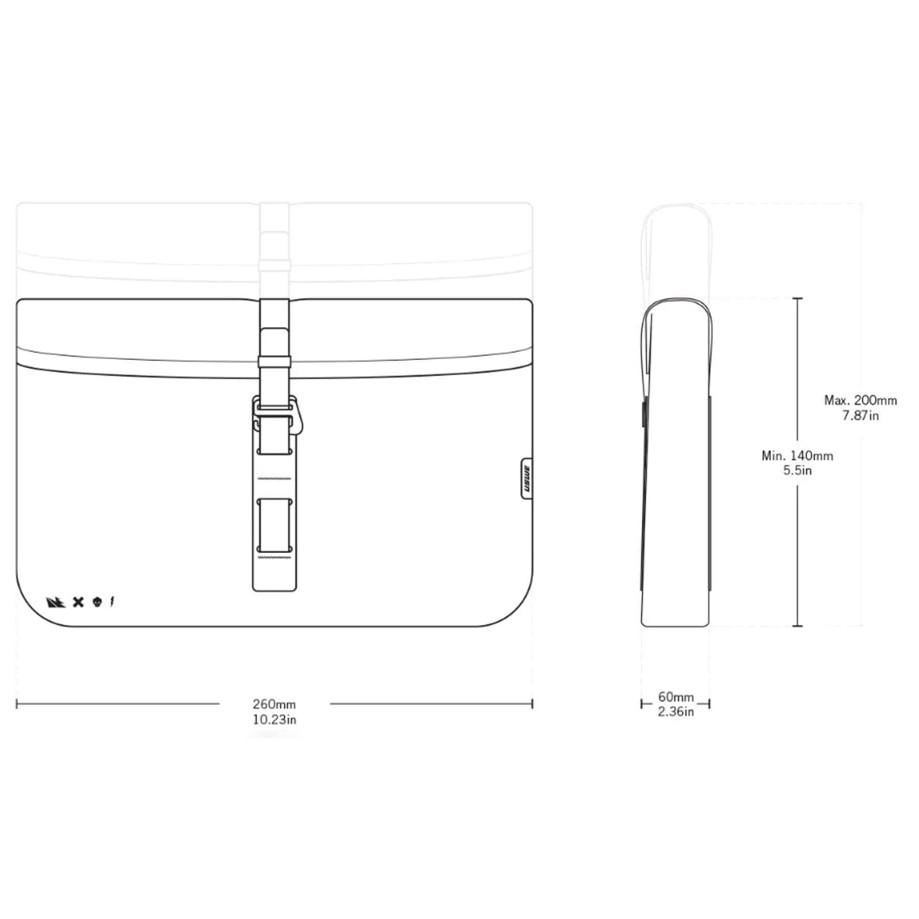 USWE Handlebar Accessory 3.5L Bikepacking Bag - Black