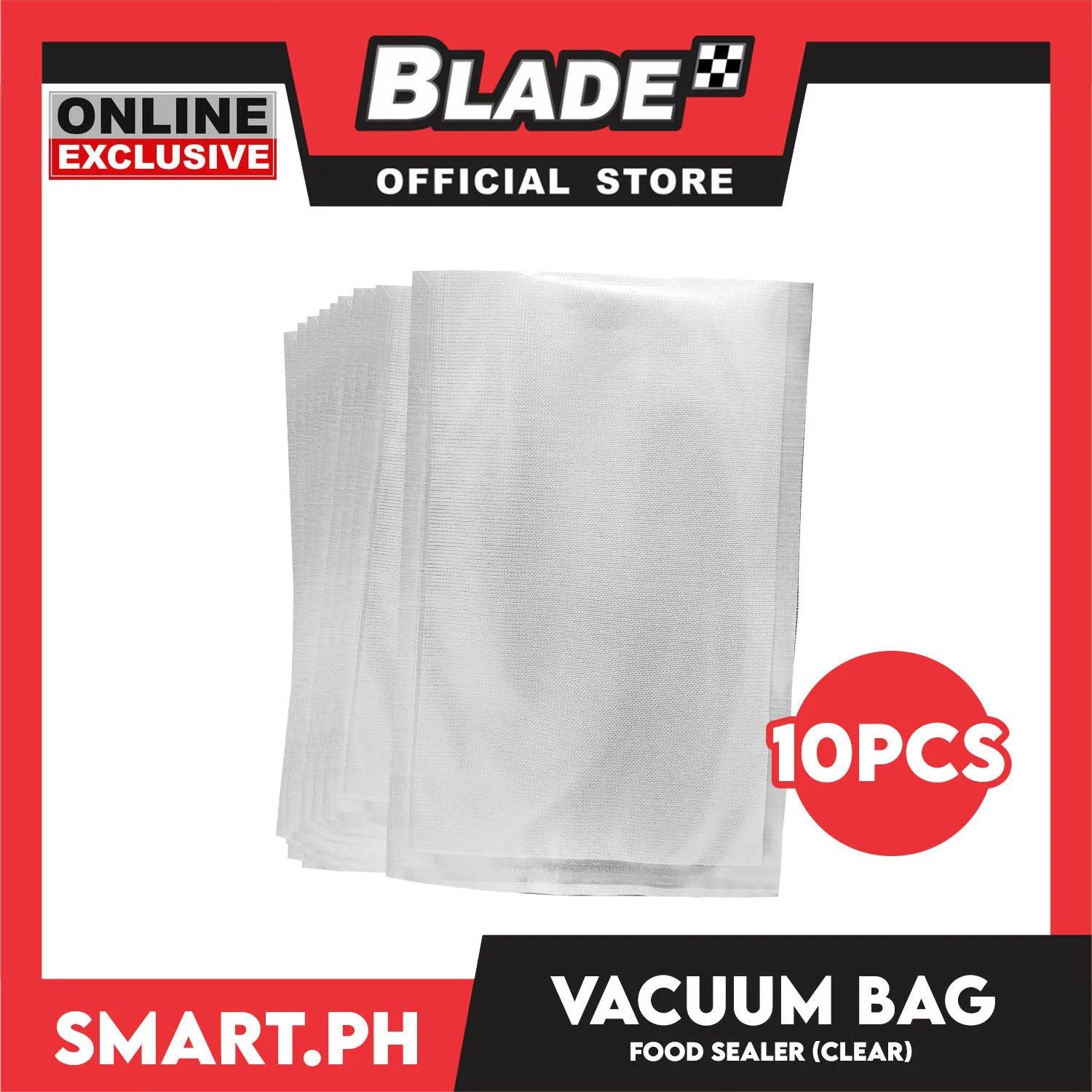 Vacuum Bag Food Sealer, Plastic Storage 25 x 35cm (Clear) Set of 10pcs