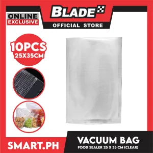 Vacuum Bag Food Sealer, Plastic Storage 25 x 35cm (Clear) Set of 10pcs