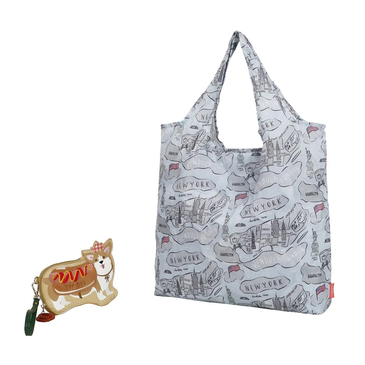 Vendula London - New York City Cats & Corgis Folding Shopper & Purse