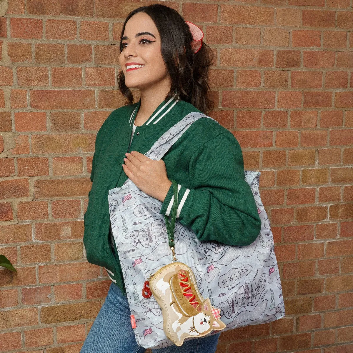 Vendula London - New York City Cats & Corgis Folding Shopper & Purse