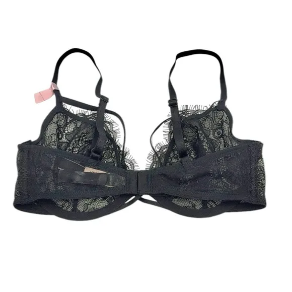 Victoria’s Secret Very Sexy Shine Strappy Unlined Lace Low-Cut Demi Bra Size 32D