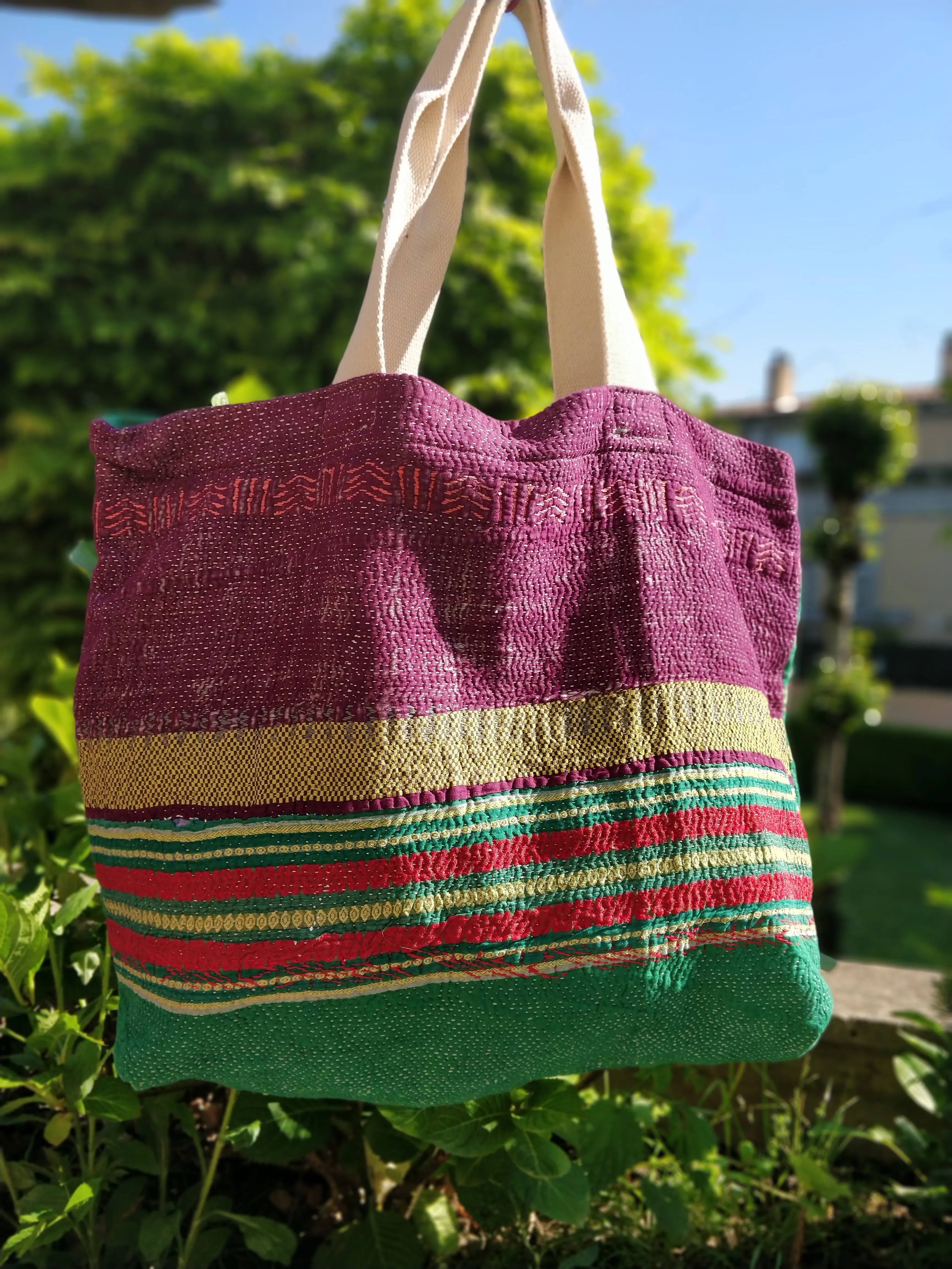 Vintage Kantha Shopping Bag