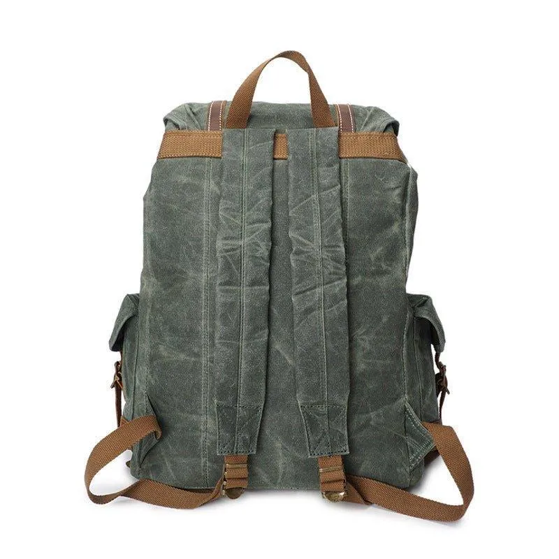 Vintage Wax Canvas Backpack Mens Travel