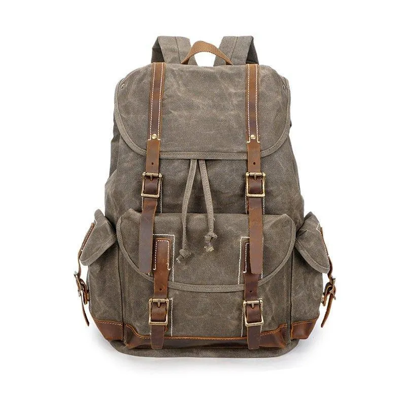 Vintage Wax Canvas Backpack Mens Travel