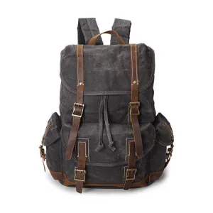 Vintage Wax Canvas Backpack Mens Travel