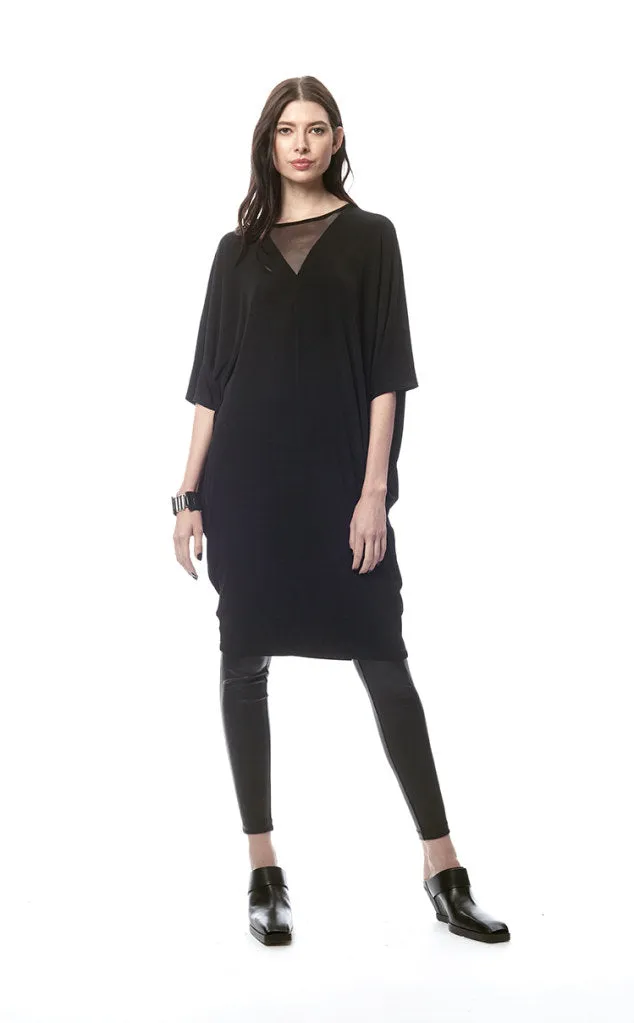 Vivara Oversized Reversible Dress With Mesh V-Neck