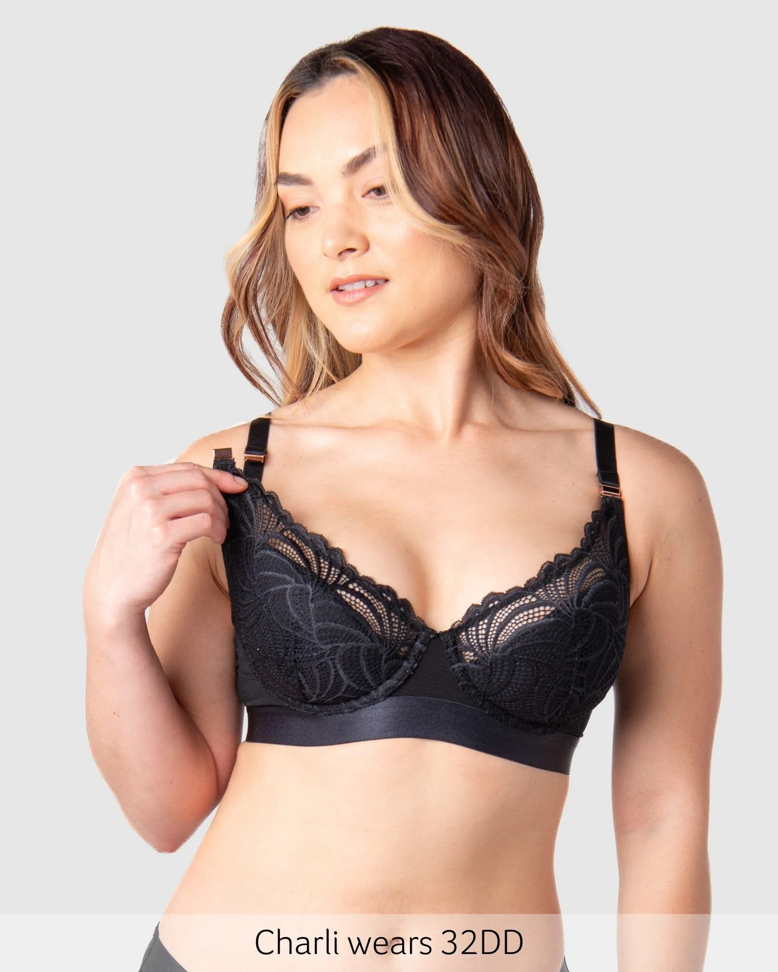 Warrior Plunge Nursing Bra - Black