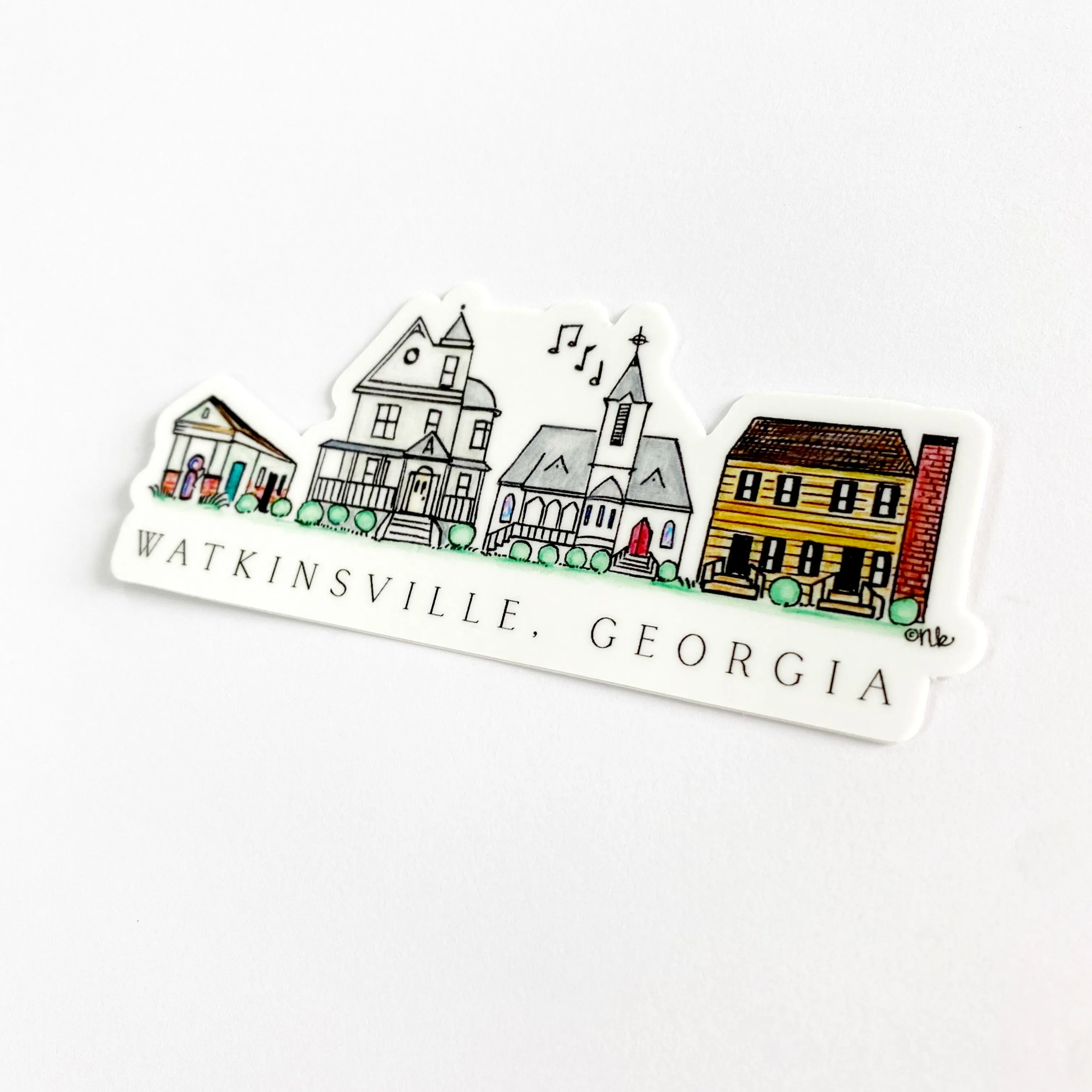 Watkinsville Skyline Sticker