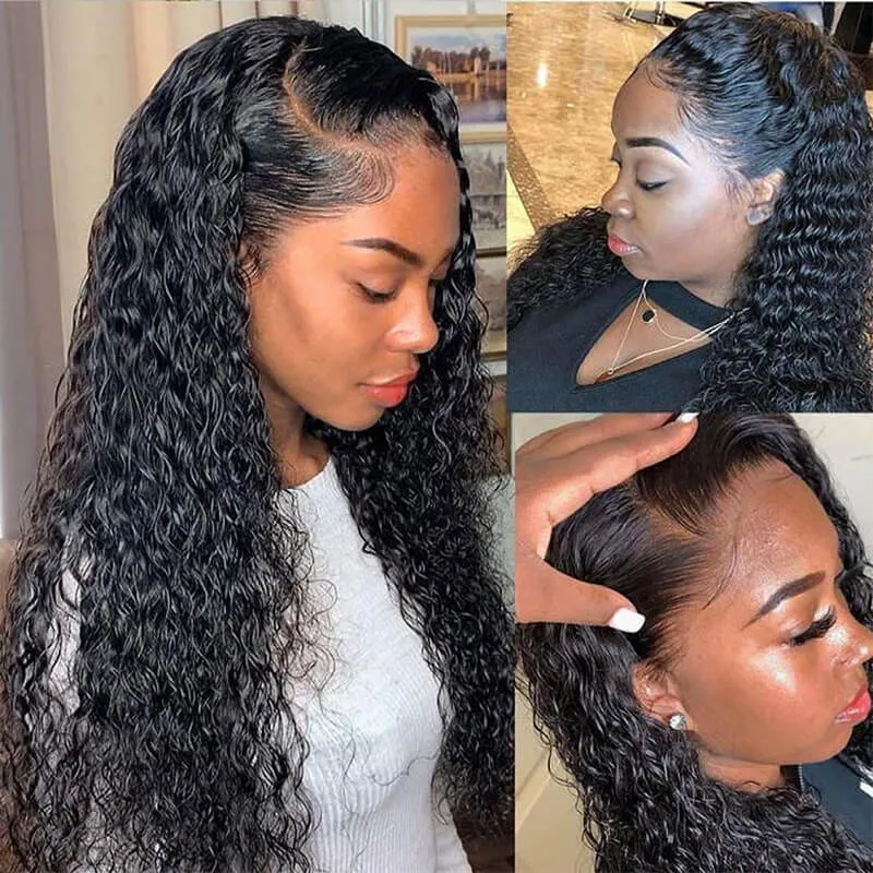 Wavymy Virgin Kinky Curly Human Hair Weave 3 Bundles With 4x4 Lace Closure