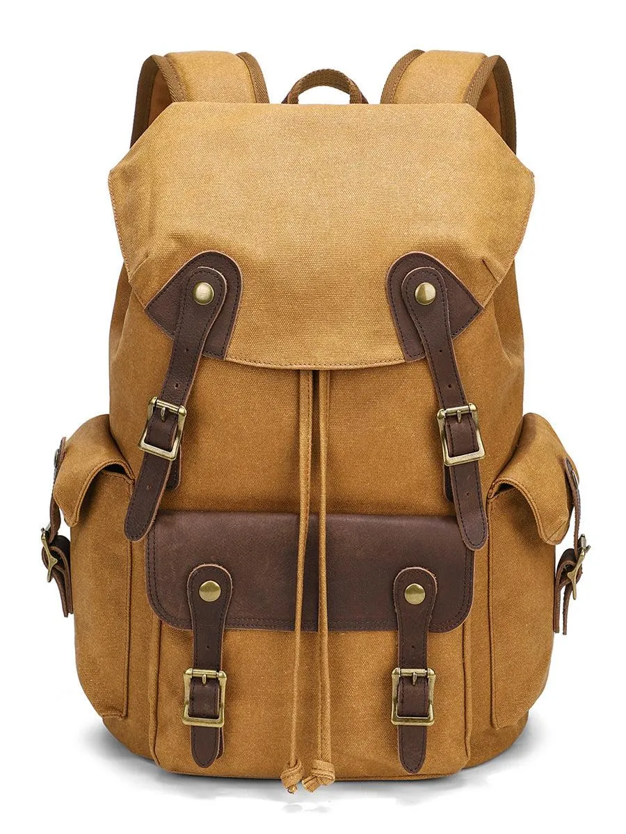Waxed Canvas Backpack Vintage Outdoor Travel for Men