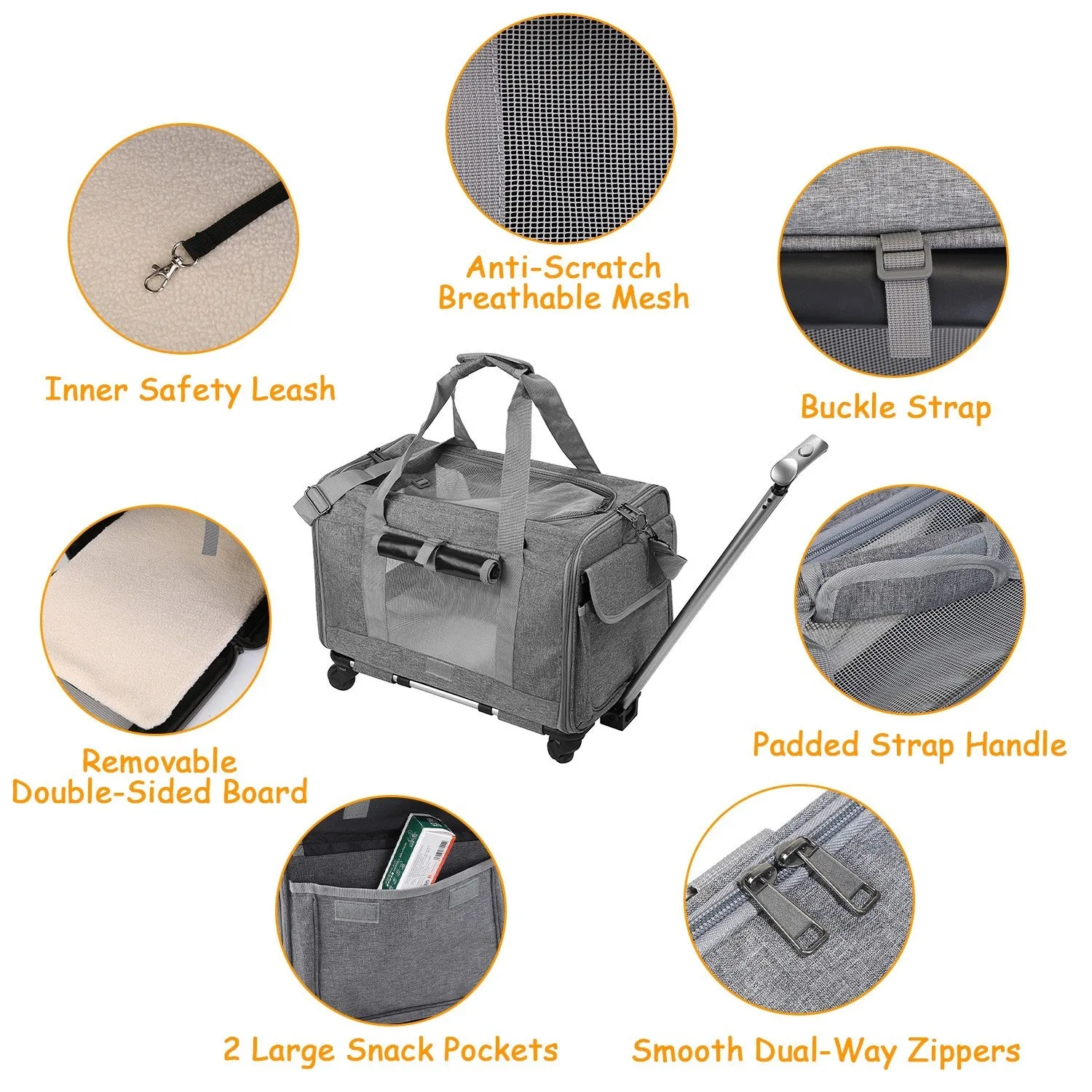 Wheeled Pet Carrier Transport