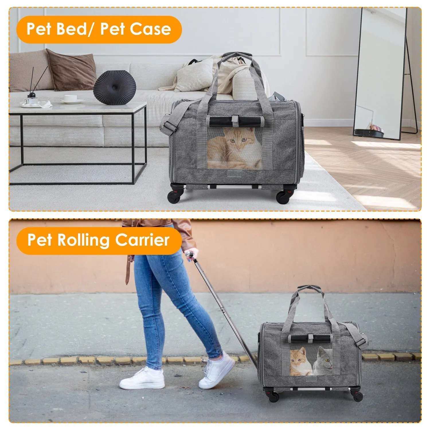 Wheeled Pet Carrier Transport