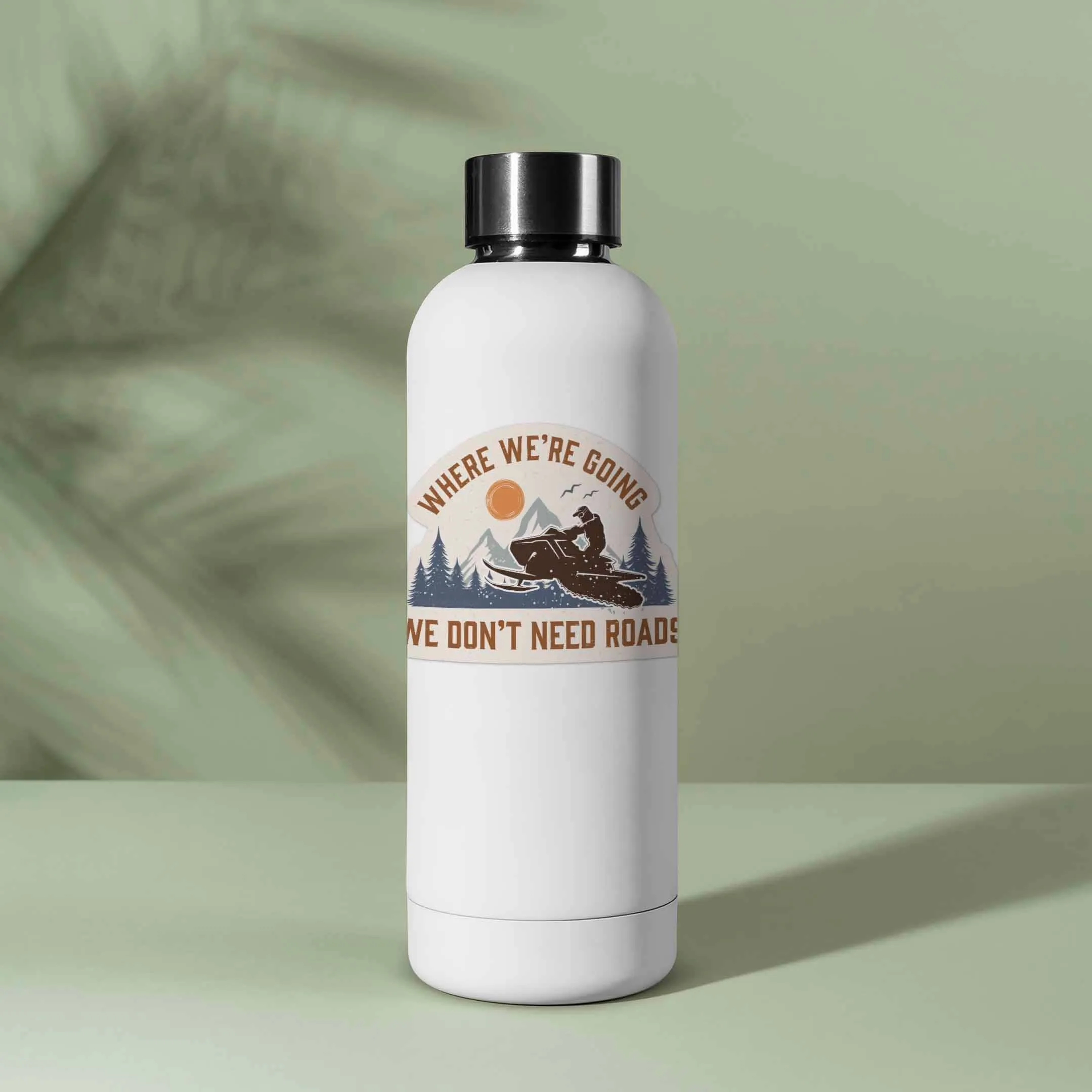 Where We're Going We Don't Need Roads Snowmobile Sticker