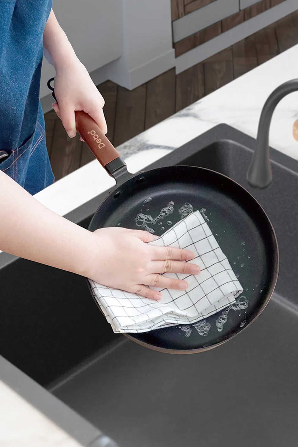 White Plaid Multifunctional Cotton Kitchen Decor Dishes Towel
