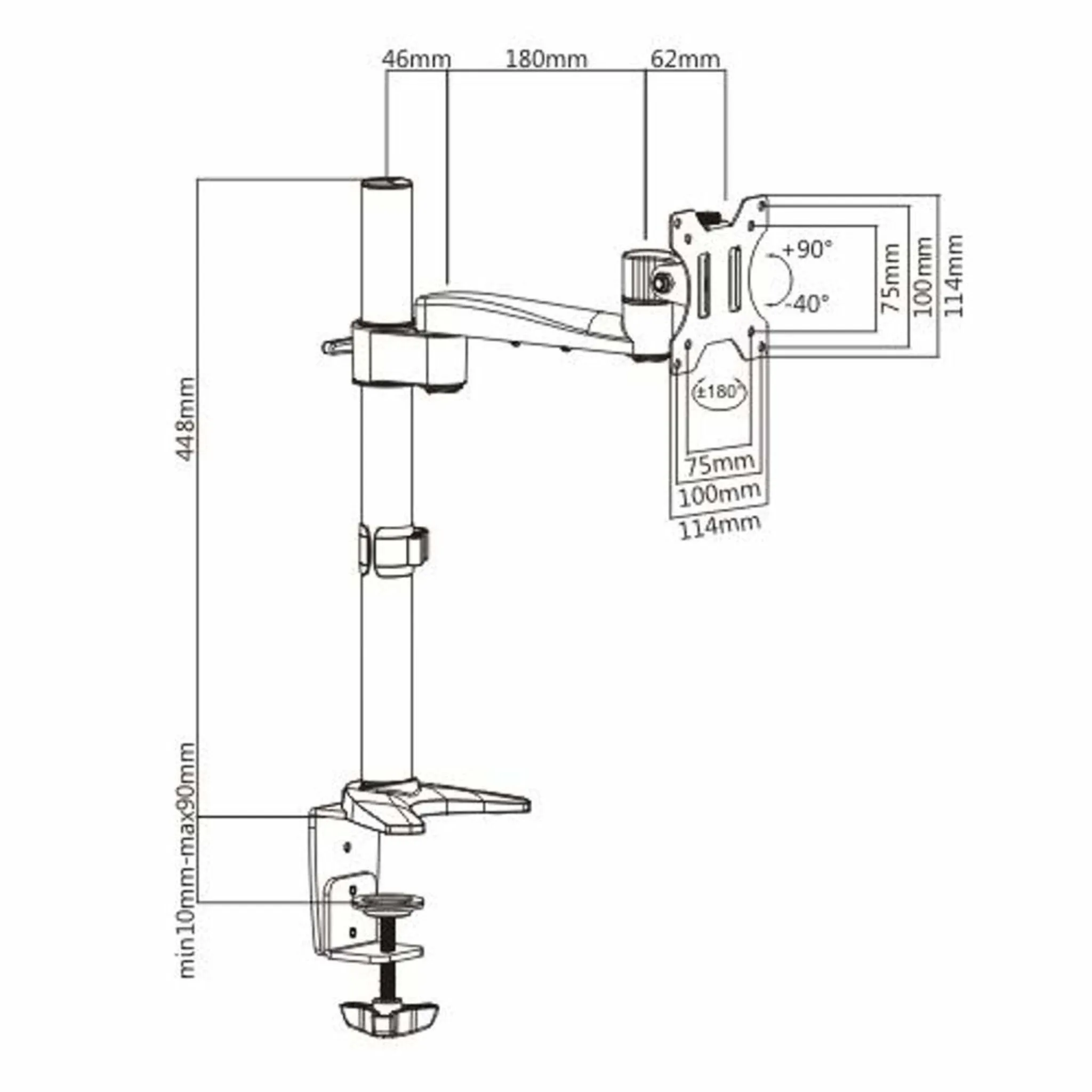 WorkStore Defianze Laptop Stand, Adjustable Aluminium Articulating Preconfigured Monitor Arms