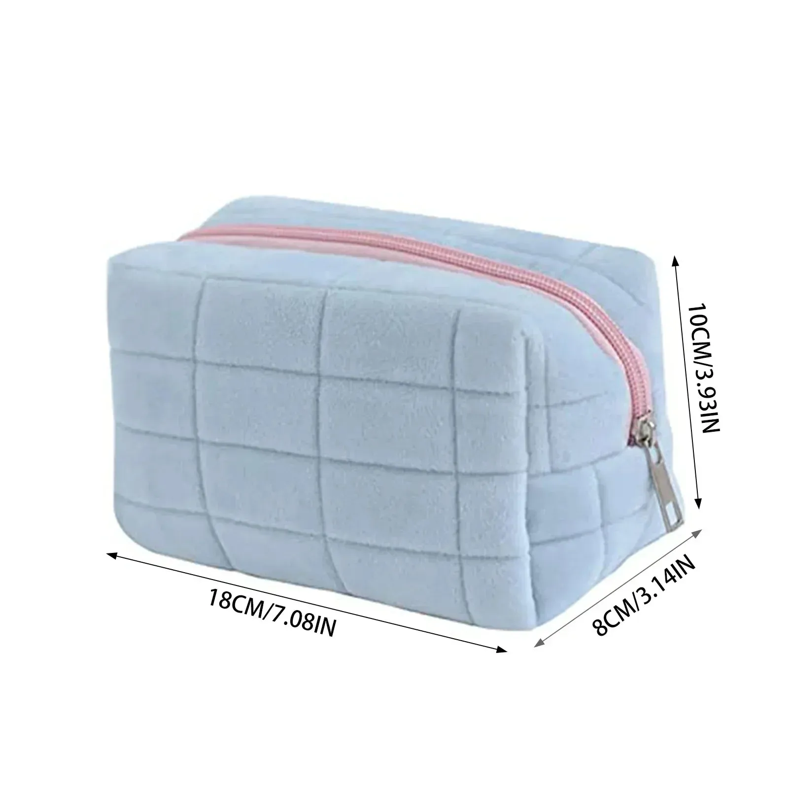 Yamileth | Checkered Plush Makeup Bag