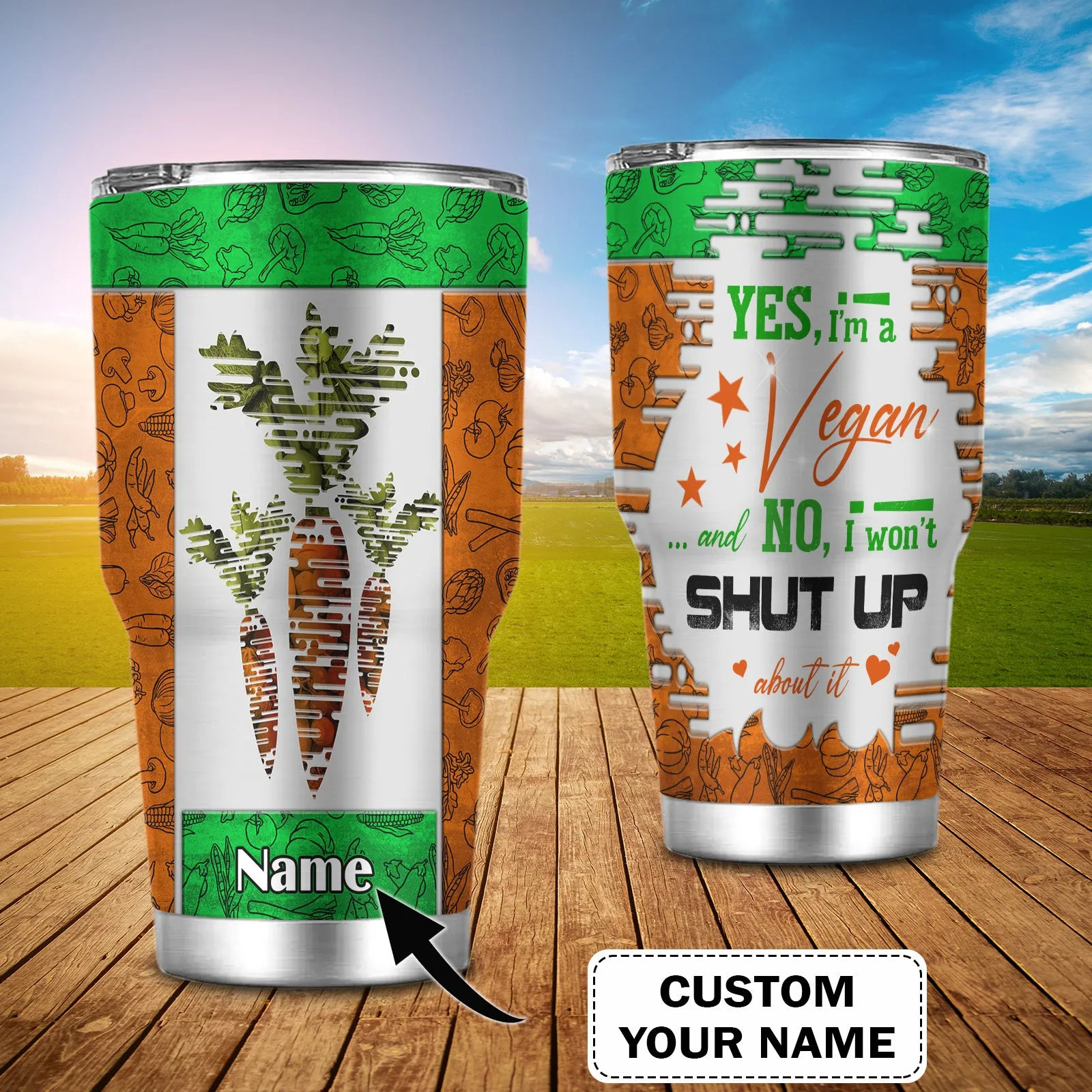 Yes, I'm A Vegan- Custom Tumbler - Loop - T2k-209
