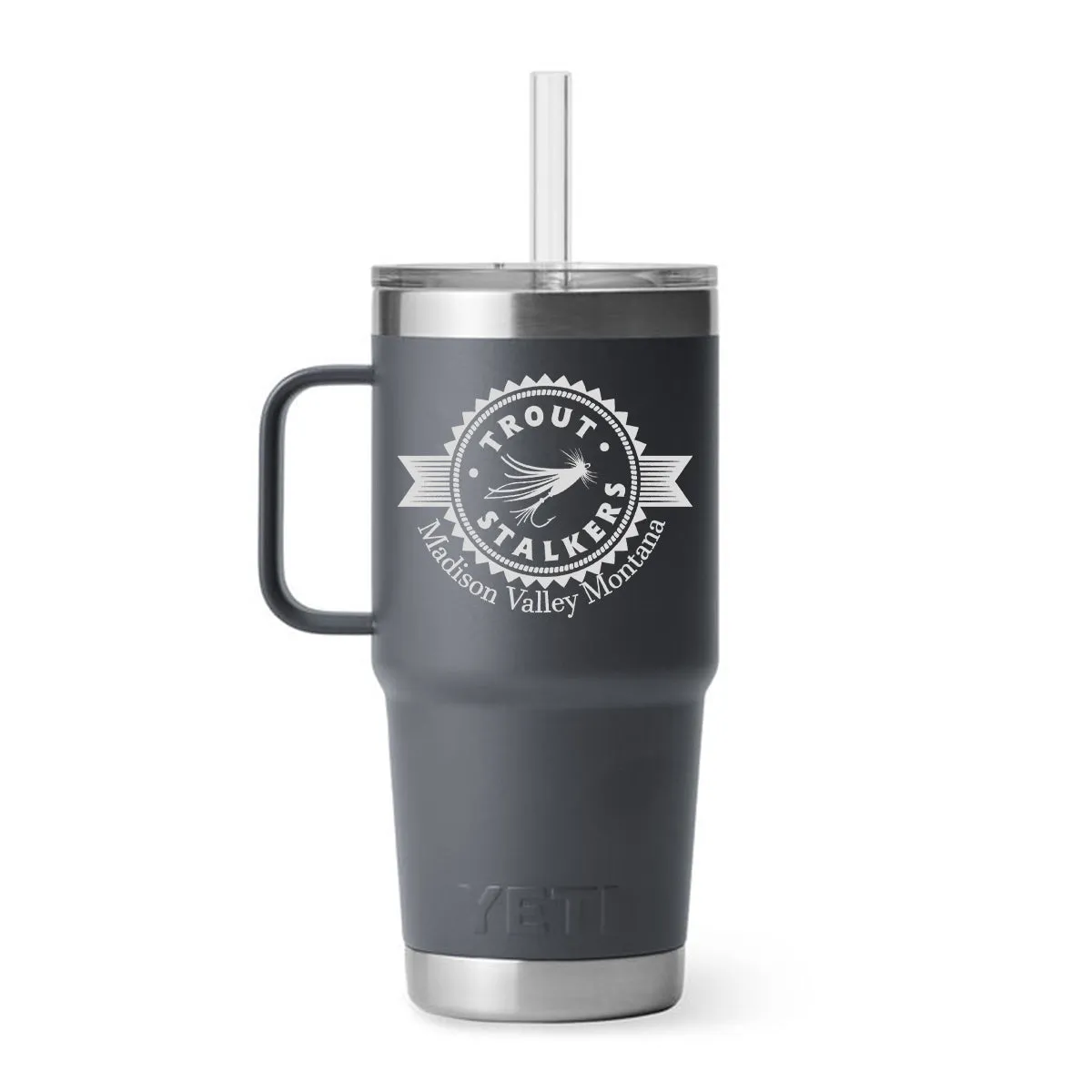 YETI MTS Logo Rambler 25 oz Straw Mug Charcoal
