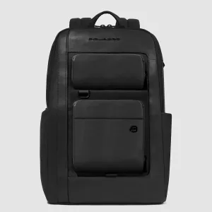 Zaino in Pelle Piquadro Liko Porta PC 15,6'' Nero